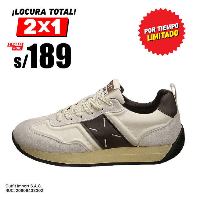 Zapatillas Hombre Denim Beige Moqenko