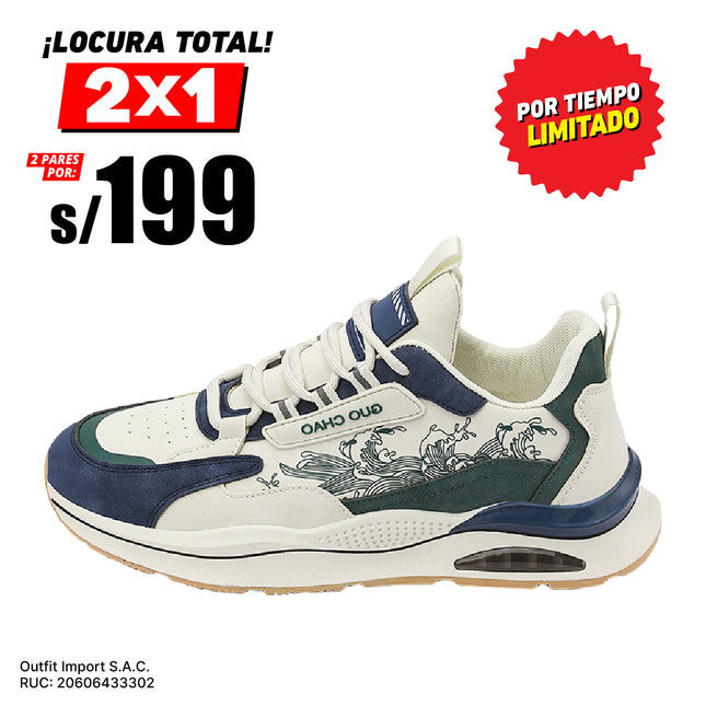 Zapatillas Hombre Guo Chao Azul Moqenko