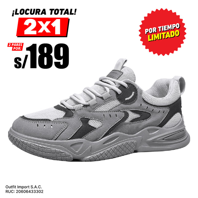 Zapatillas Hombre Kurvin Gris Moqenko