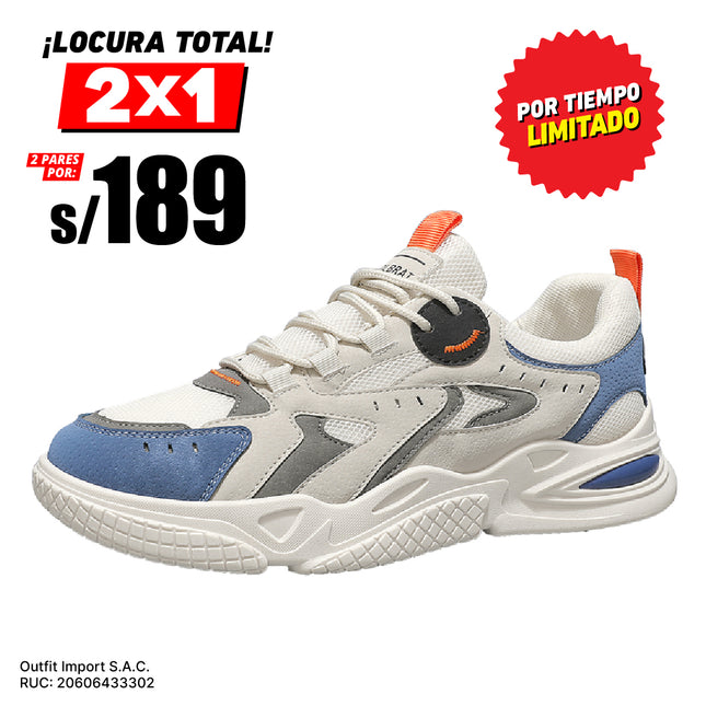 Zapatillas Hombre Kurvin Azul Moqenko