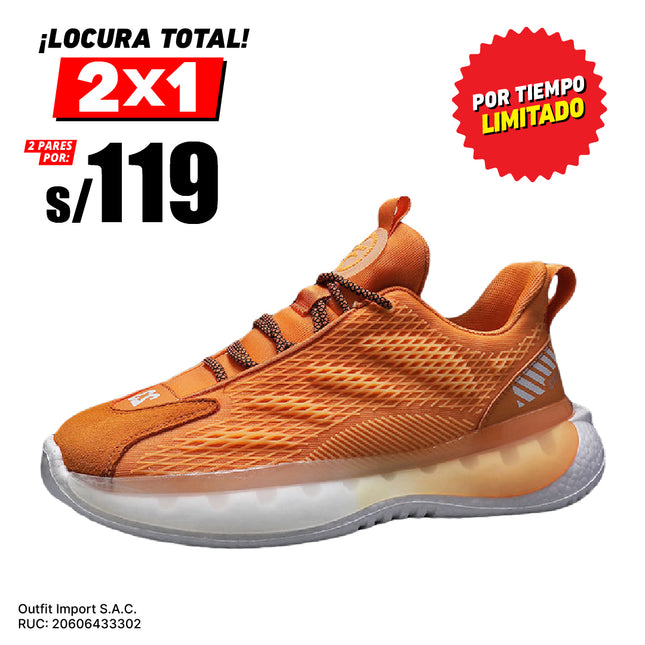 Zapatillas Hombre Spring Naranja Moqenko