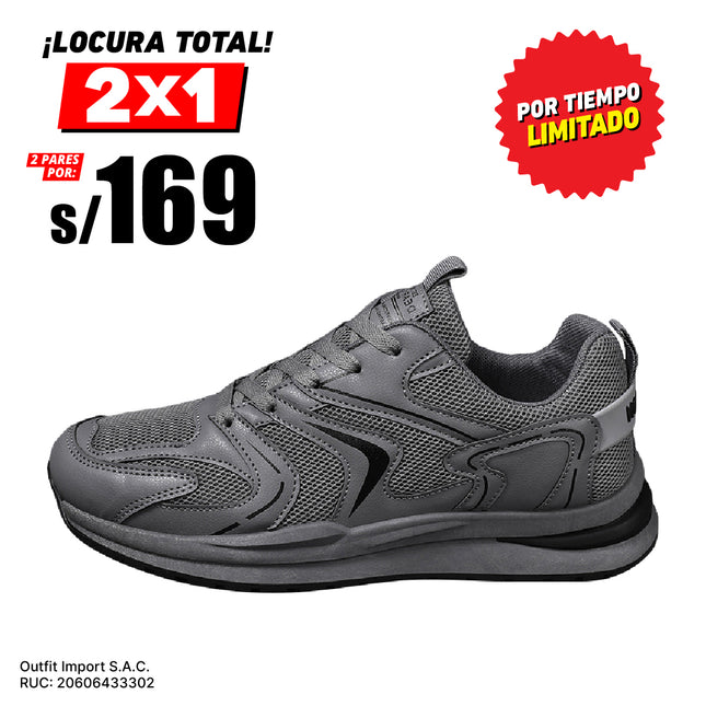 Zapatillas Hombre Atlanta Gris Moqenko