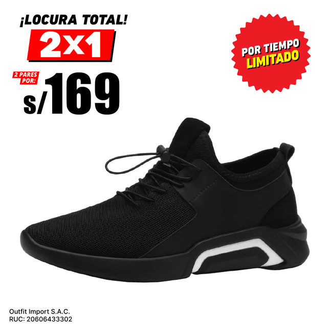 Zapatillas Hombre Mongar N/B Moqenko