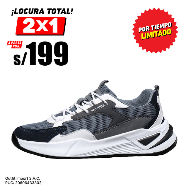 Zapatillas Hombre Praia Gris Moqenko