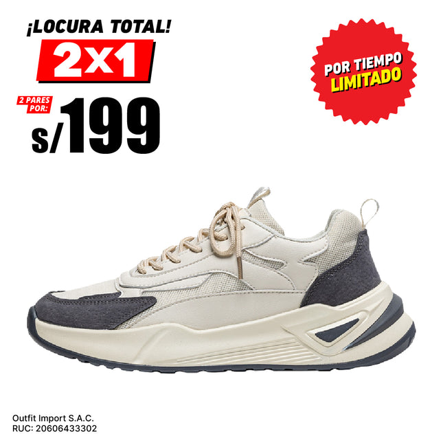 Zapatillas Hombre Praia Beige Moqenko