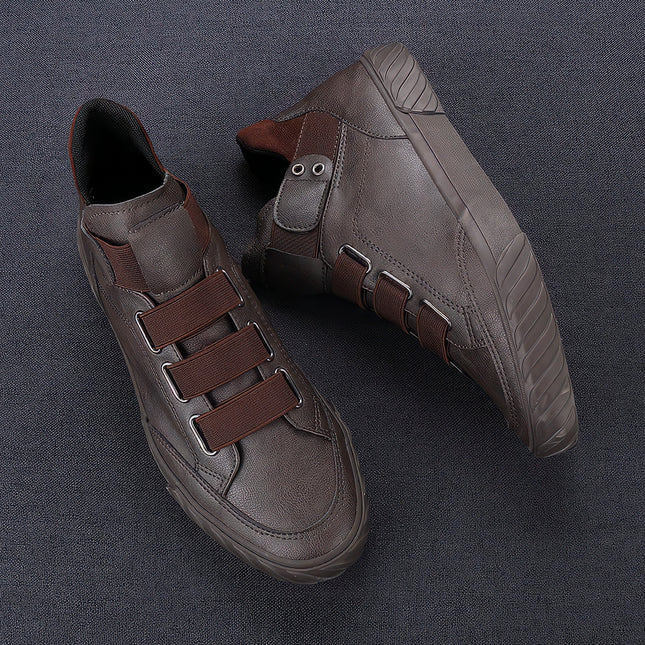 Zapatillas Hombre Pure Leather Café Moqenko