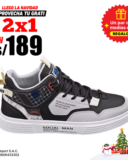 Zapatillas Hombre Nativo Negro Moqenko