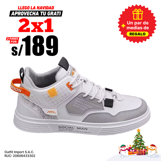 Zapatillas Hombre Nativo Blanco Moqenko