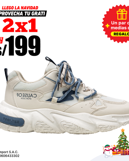 Zapatillas Hombre Calculate Beige Moqenko