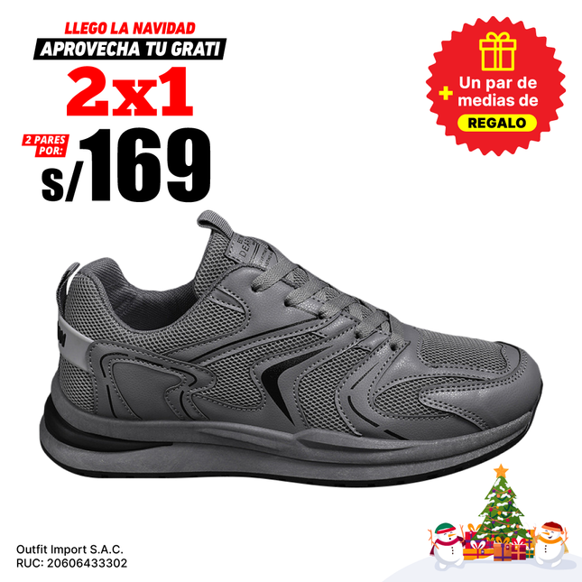 Zapatillas Hombre Atlanta Gris Moqenko