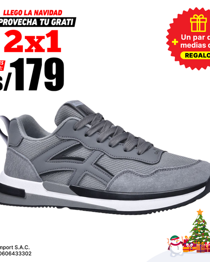 Zapatillas Hombre Brody Gris Moqenko