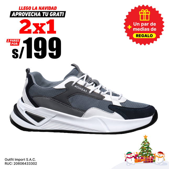 Zapatillas Hombre Praia Gris Moqenko