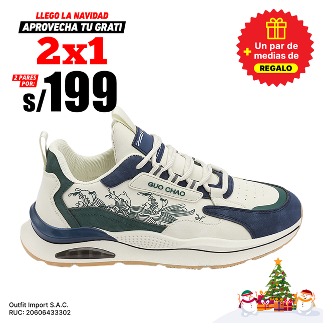 Zapatillas Hombre Guo Chao Azul Moqenko