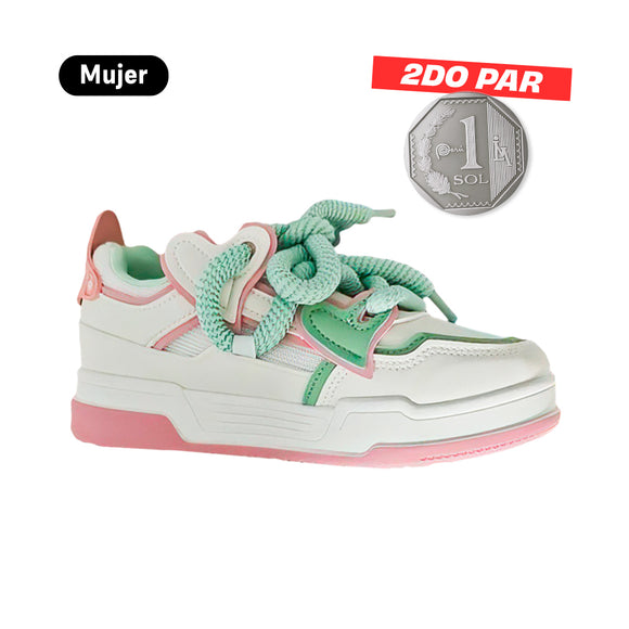 Zapatillas Mujer Mumbai Rosado Moqenko