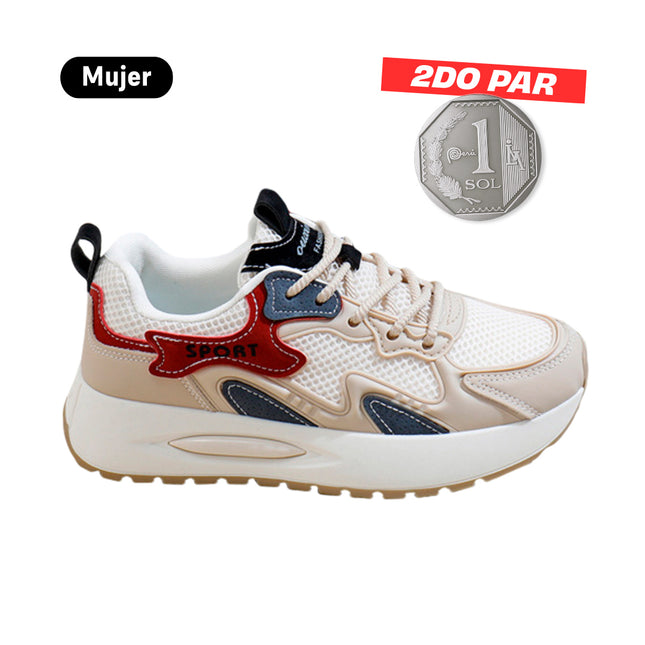 Zapatillas Mujer Aurora Khaki Moqenko