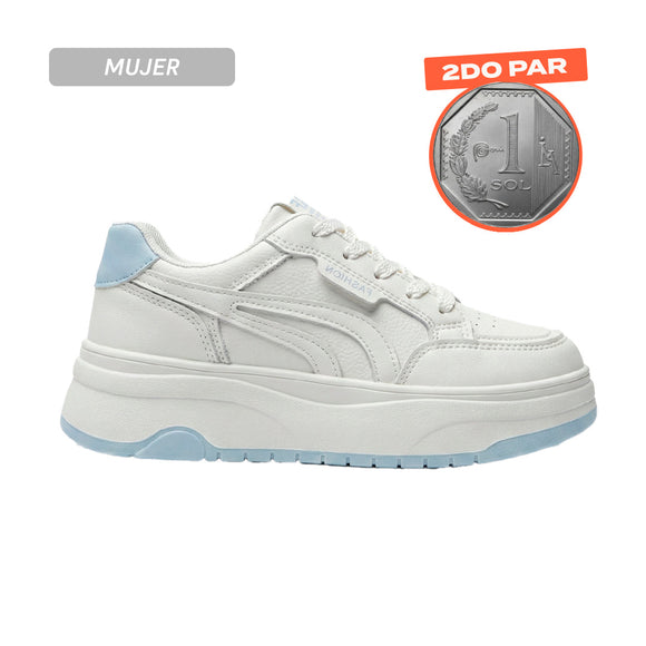 Zapatillas Mujer Beige - Celeste N8613 Moqenko