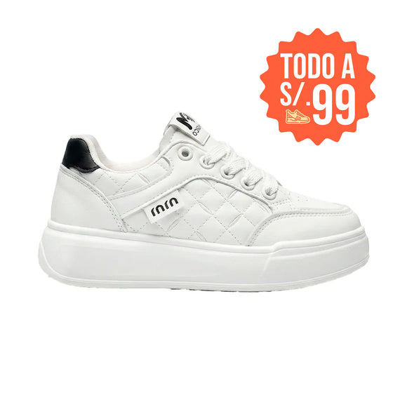 Zapatillas Mujer Beige - Negro 59k47 Moqenko